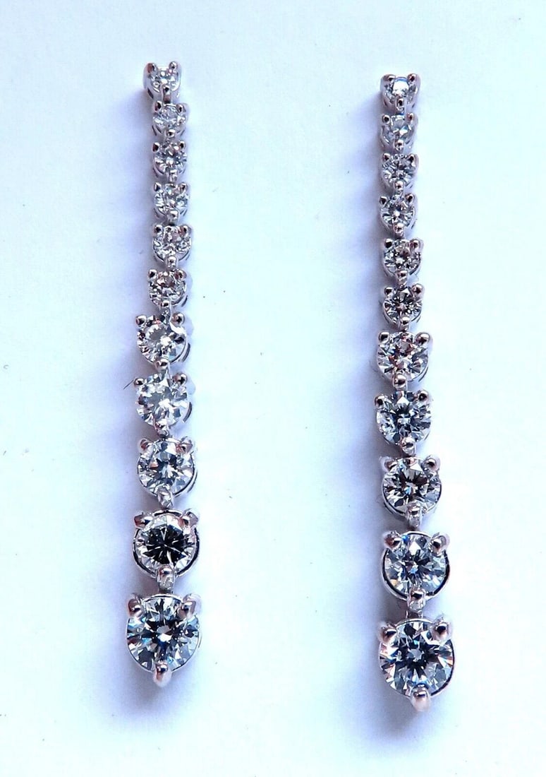 2.44ct Natural Round Diamonds Dangle Earrings 14kt Gold Long 1.5 Inch**: Title: 2.44ct Natural Round Diamonds Dangle Earrings 14kt Gold Long 1.5 Inch** Description: 2.44ct Natural Round Diamonds Dangle Earrings 14kt Gold Long 1.5 Inch $5,500.00 PRODUCT DESCRIPTION Long Mod