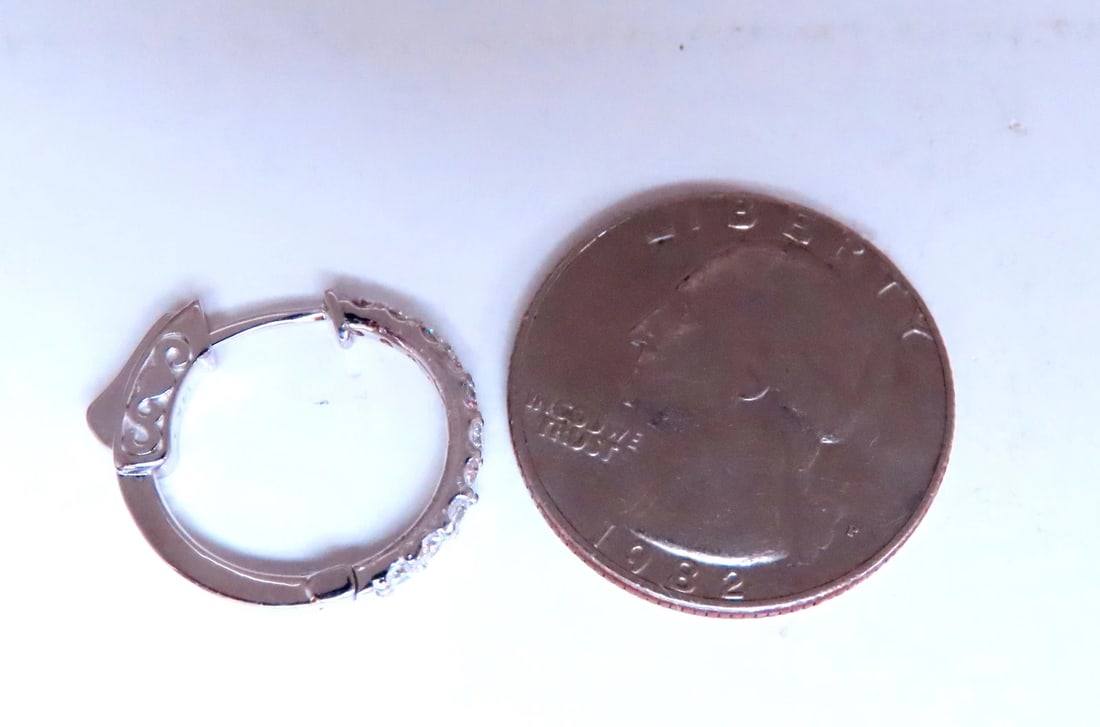 .58ct Natural Diamonds Sharing Prong hoop Earrings 14kt 12486** - 3