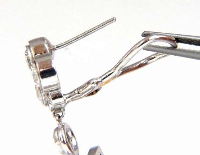 Step Tier Extra Wide Long Chandelier Class Deco Dangle Earrings 18kt Ref 12319** - 5