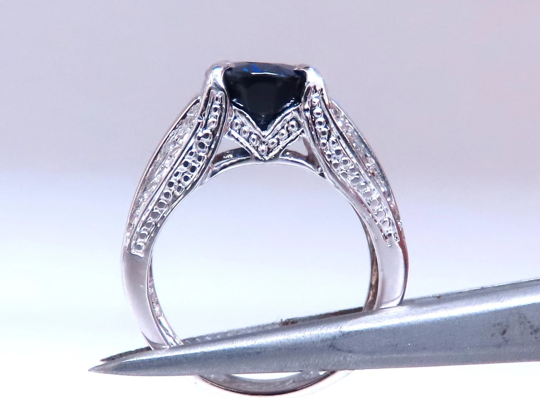 4.70ct Lab Created Sapphire Diamonds ring 14kt gold 12436 - 3