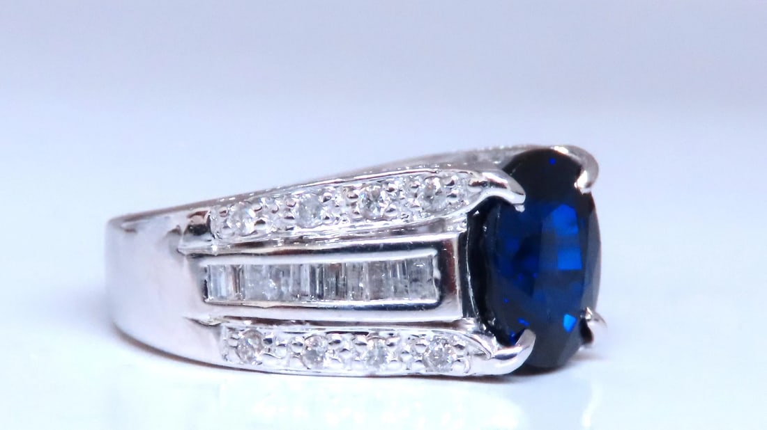 4.70ct Lab Created Sapphire Diamonds ring 14kt gold 12436 - 4