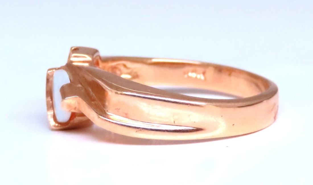 1.10ct Natural Australia Opal Diamonds Ring 14kt Gold #12430 - 2