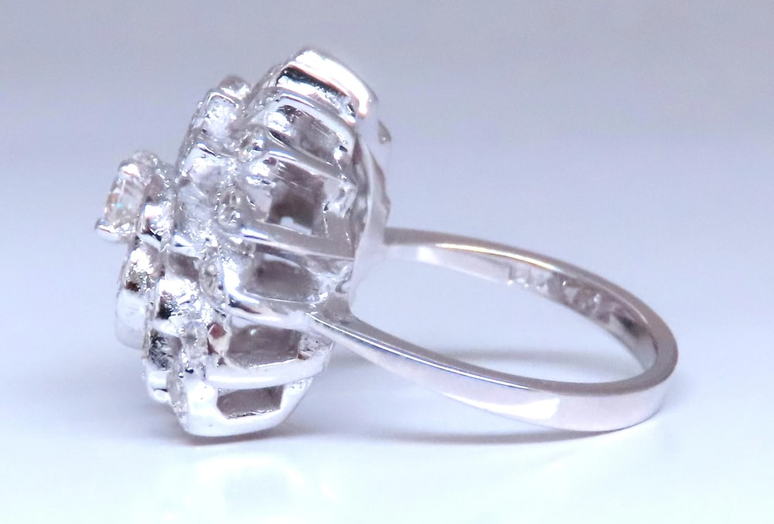 1.10ct natural diamonds cluster circular dome ring 14kt 12427** - 3