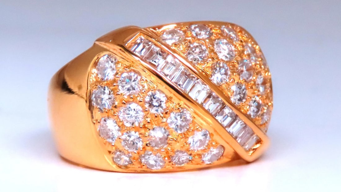 1.70ct Natural Diamonds Round & Baguette Dome Band 18kt gold 12419**: Title: 1.70ct Natural Diamonds Round & Baguette Dome Band 18kt gold 12419** Description: 1.70ct Natural Diamonds Round & Baguette Dome Band 18kt gold 12419 $4,800.00 PRODUCT DESCRIPTION 1.70ct Natural