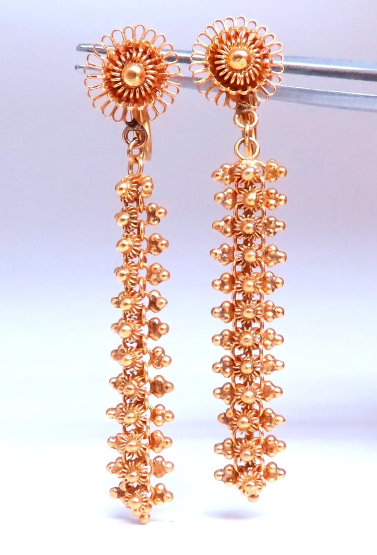 Classic Byzantine Turn Screw Non Pierce Dangle Earrings 18Kt Gold Ref 12375**: Title: Classic Byzantine Turn Screw Non Pierce Dangle Earrings 18Kt Gold Ref 12375** Description: Classic Byzantine Turn Screw Non Pierce Dangle Earrings 18Kt Gold Ref 12375 $950.00 PRODUCT