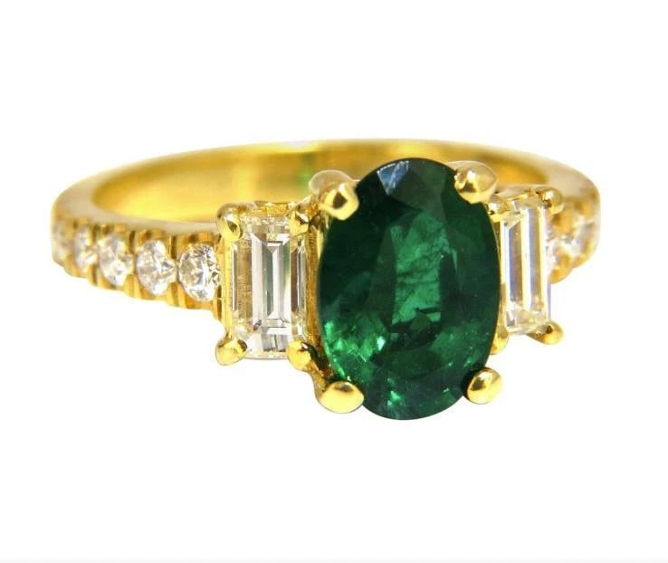 GIA Certified 2.68 Carat Natural Emerald Diamonds Ring 18kt 12348** (1 of 10)