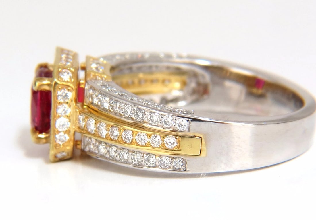 GIA Burma Pigeon Blood 1.14ct vivid red ruby diamonds ring 14kt - 3