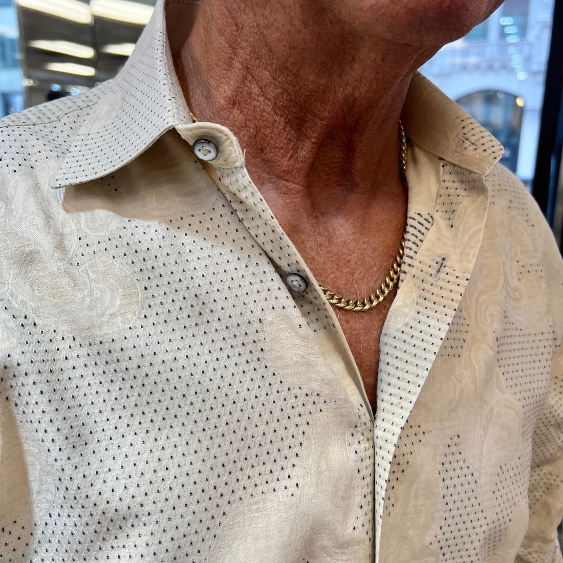 Long Curb Cuban Chain Necklace 14K Yellow Gold, 24.5 Inches, 6.8 mm, 32.05 Grams - 5