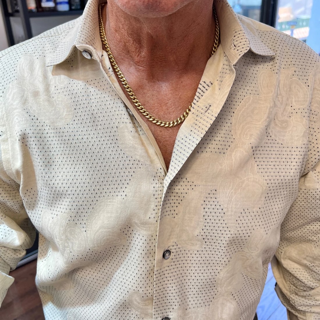 Long Curb Cuban Chain Necklace 14K Yellow Gold, 24.5 Inches, 6.8 mm, 32.05 Grams - 6