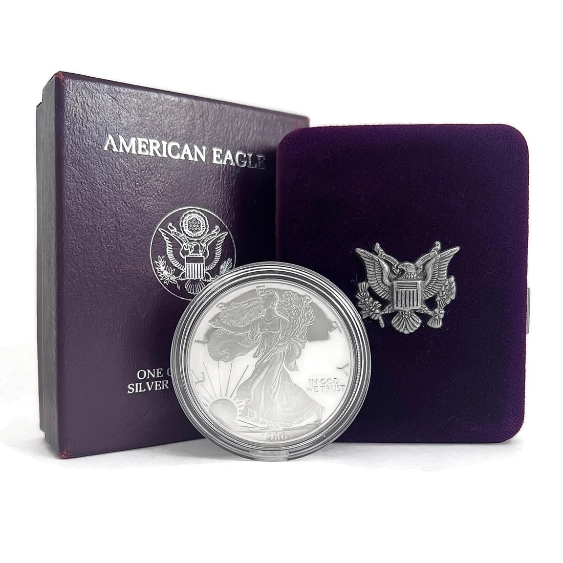 1986 Liberty One Dollar American Eagle Silver Bullion Coin, 1 Ounce Silver (1 of 6)