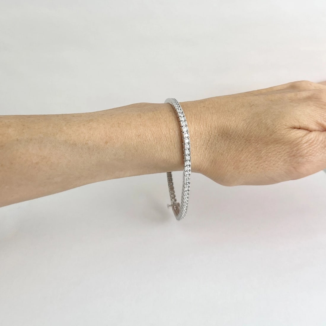 Channel-Set Diamond Tennis Bracelet 14K White Gold, 2.25 CTW, 12.71 Grams - 4