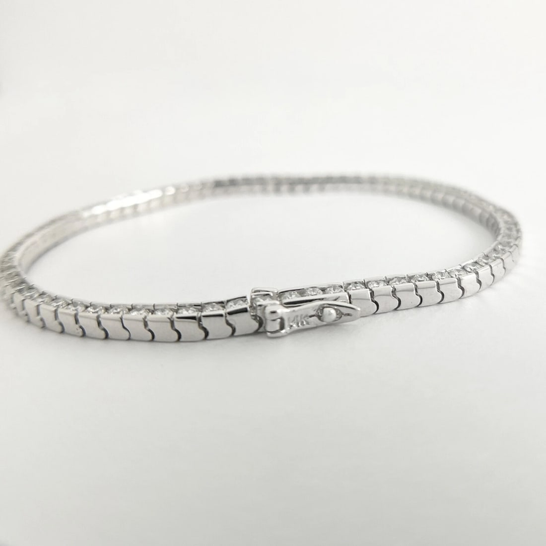 Channel-Set Diamond Tennis Bracelet 14K White Gold, 2.25 CTW, 12.71 Grams - 8