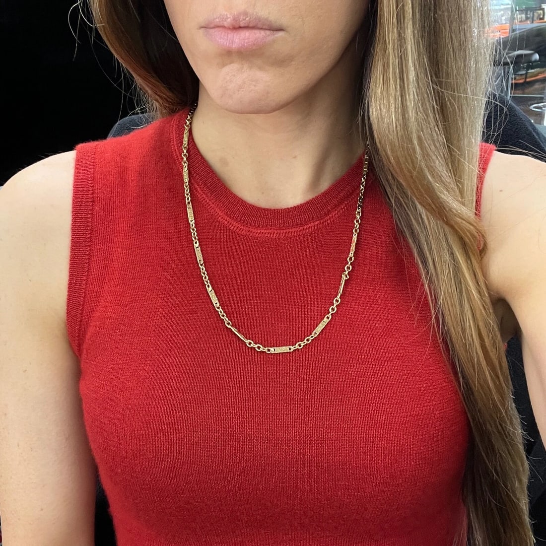 C-Link Bar Rolo Chain Necklace 14K Yellow Gold, 20.75 Inches, 4 mm, 18.95 Grams - 3