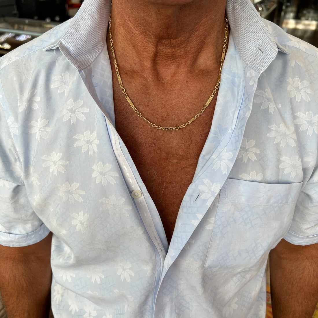 C-Link Bar Rolo Chain Necklace 14K Yellow Gold, 20.75 Inches, 4 mm, 18.95 Grams - 4