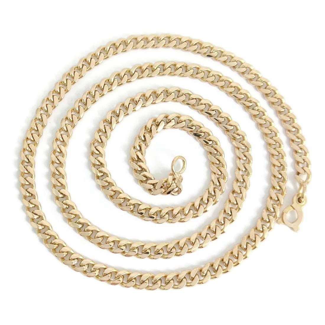 Solid Cuban Curb Chain Necklace 18K Yellow Gold 23 Inches, 4.6 mm, 35.91 Gr (1 of 8)