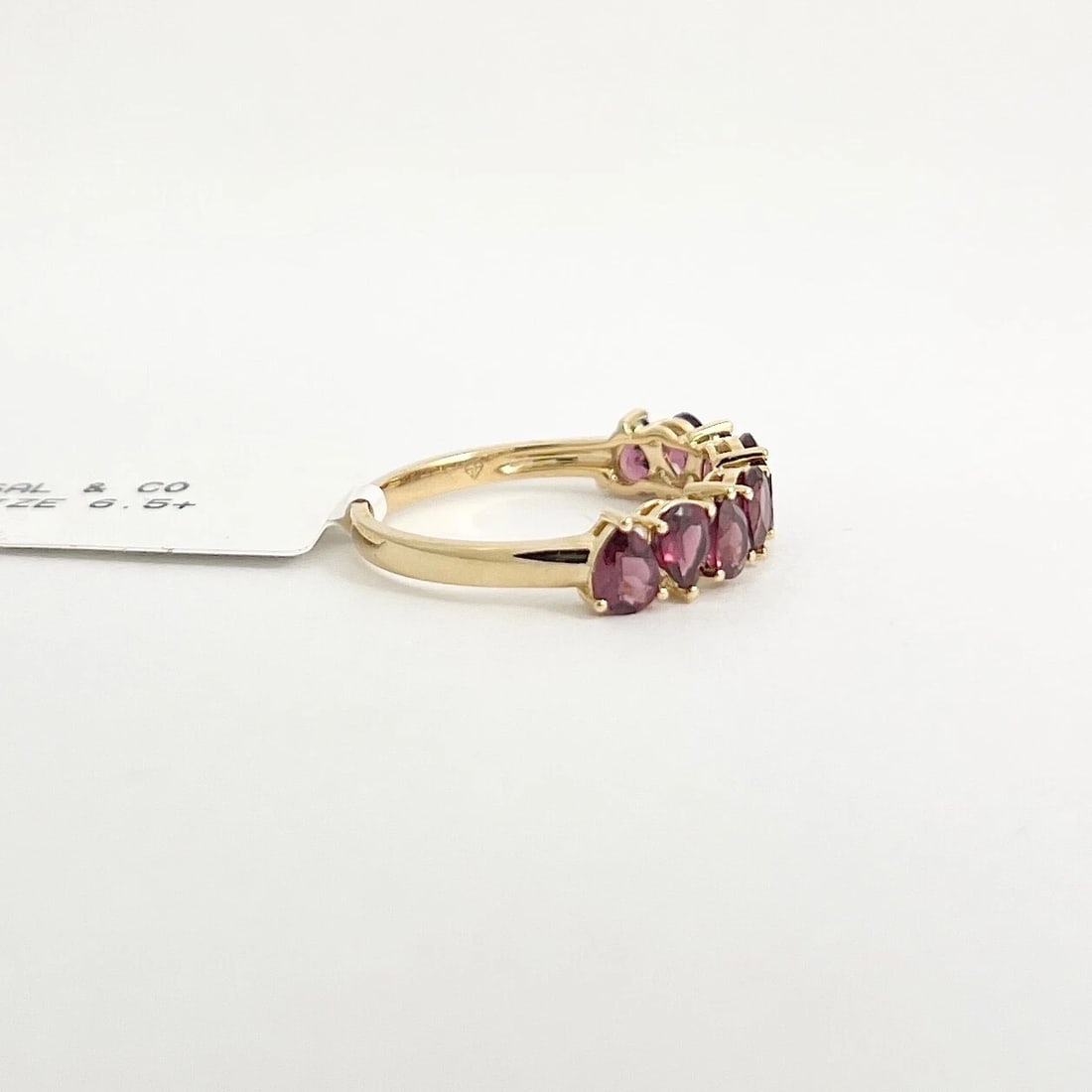 Pear Rhodolite Garnet Gemstone Band Ring 14K Yellow Gold, 1.67 CTW - 6