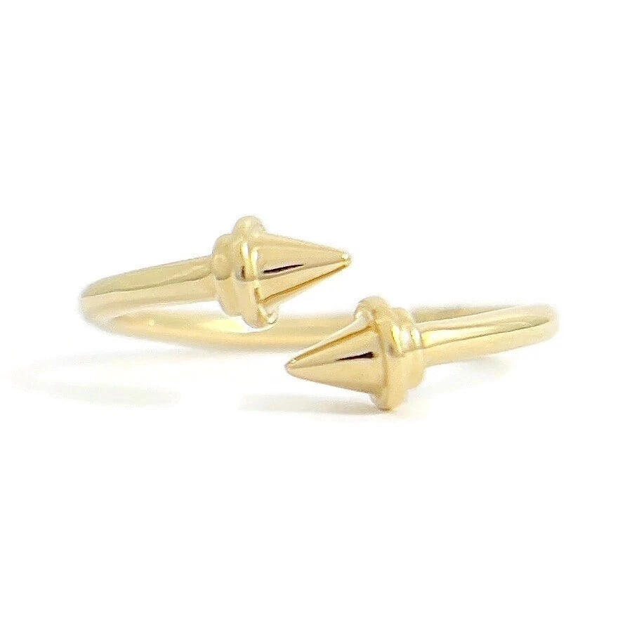 Open Spike Statement Wrap Ring 14K Yellow Gold, Size 6.5: Title: Open Spike Statement Wrap Ring 14K Yellow Gold, Size 6.5 Description: Open Spike Statement Wrap Ring 14K Yellow Gold, Size 6.5 This is a unique statement ring! Don't hesitate to ask any