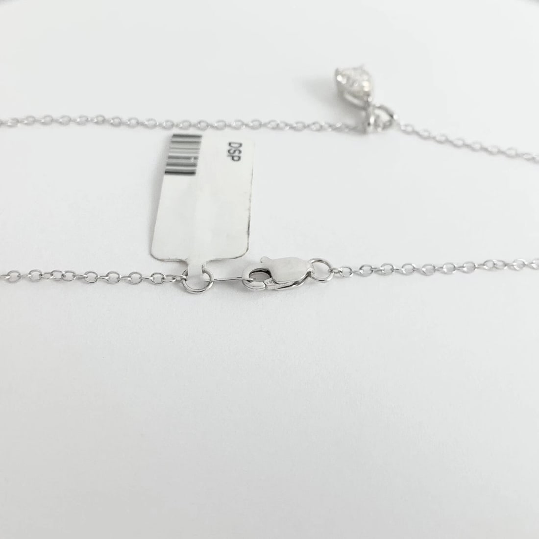 Pear Solitaire Diamond Teardrop Pendant Necklace 14K White Gold, .82 CT - 9