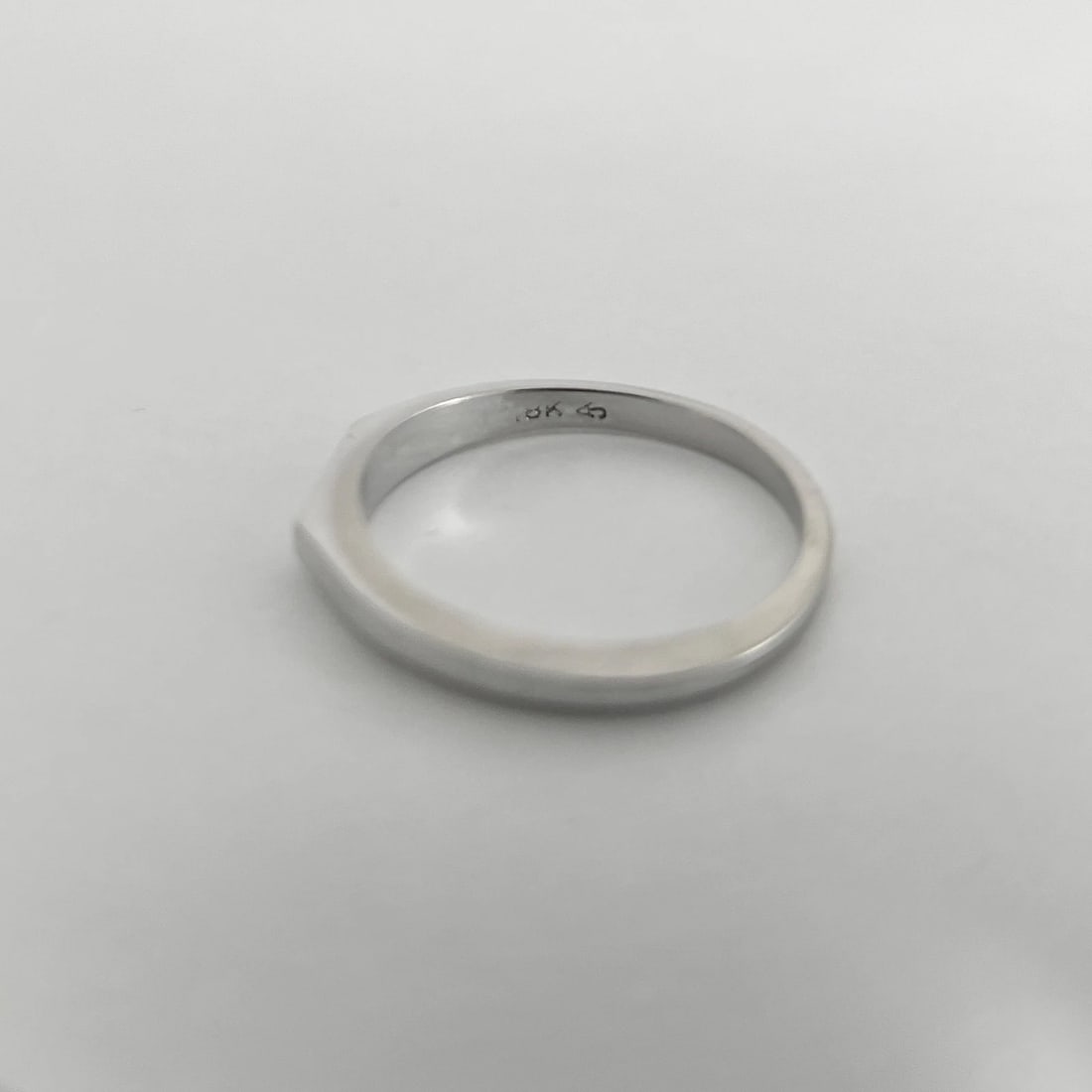 Faceted Angle Geometric Statement Ring 18K White Gold, Size 6.5, 2.73 Grams - 8