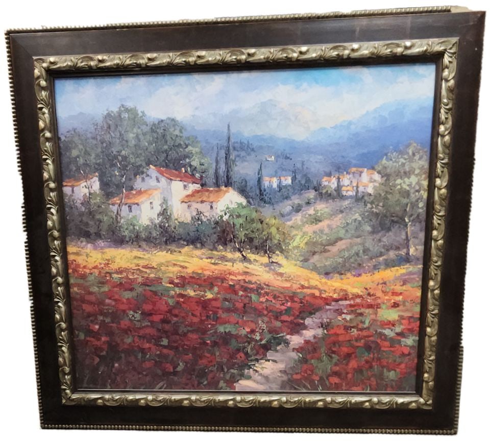 Museum quality impasto oil painting reproduction on canvas of Peter Hulsey's "Fleur du Pays" 48 x 48: Title: Museum quality impasto oil painting reproduction on canvas of Peter Hulsey's "Fleur du Pays" 48 x 48 Description: Museum quality impasto oil painting reproduction on canvas of Peter Hulsey's "F