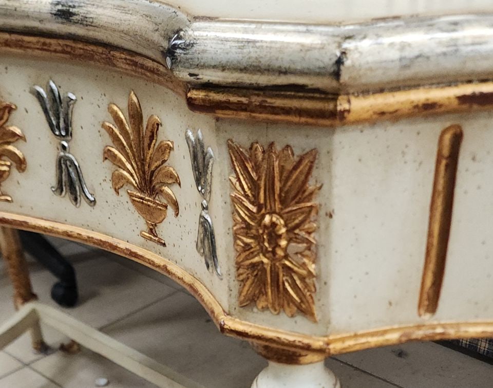 Magnificent Rare Vintage Neoclassical Italian Louis 16th Style Gilded Console. 61"x 22"x 32"h - 7