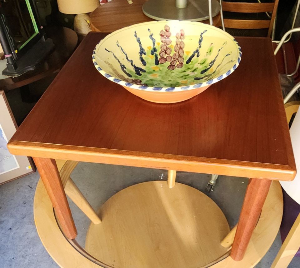 Go back to the 60s & 70s w/ this MCM Scandinavian Gallery teak coffee table. 27.5" Square x 18.5 H. - 7