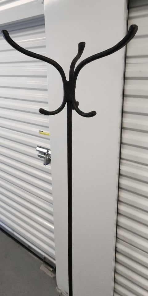 Vintage great looking black metal sculptural coat rack - 2
