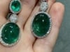 Unique Emerald Diamond Dangle White 18k Gold Earrings for Her - 6