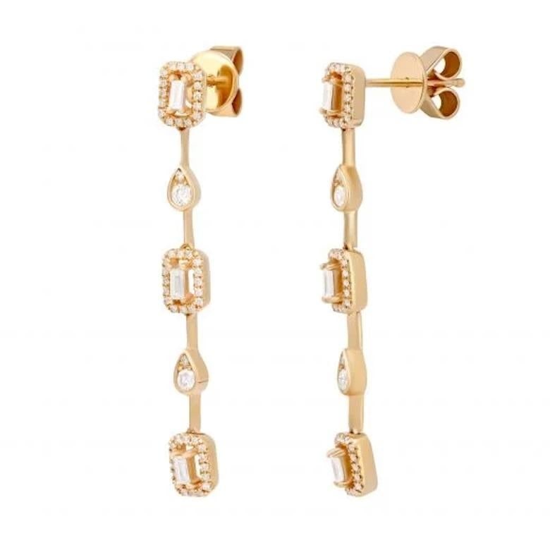 Dangle Diamond Yellow Gold Exclusive Earrings for Her - 2