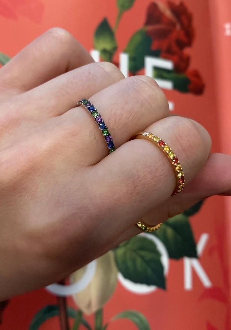 Fancy Ruby Diamond Yellow Gold Ring - 5