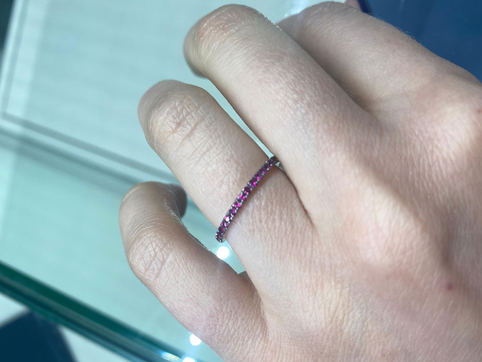 Fancy Ruby Diamond Yellow Gold Ring - 8