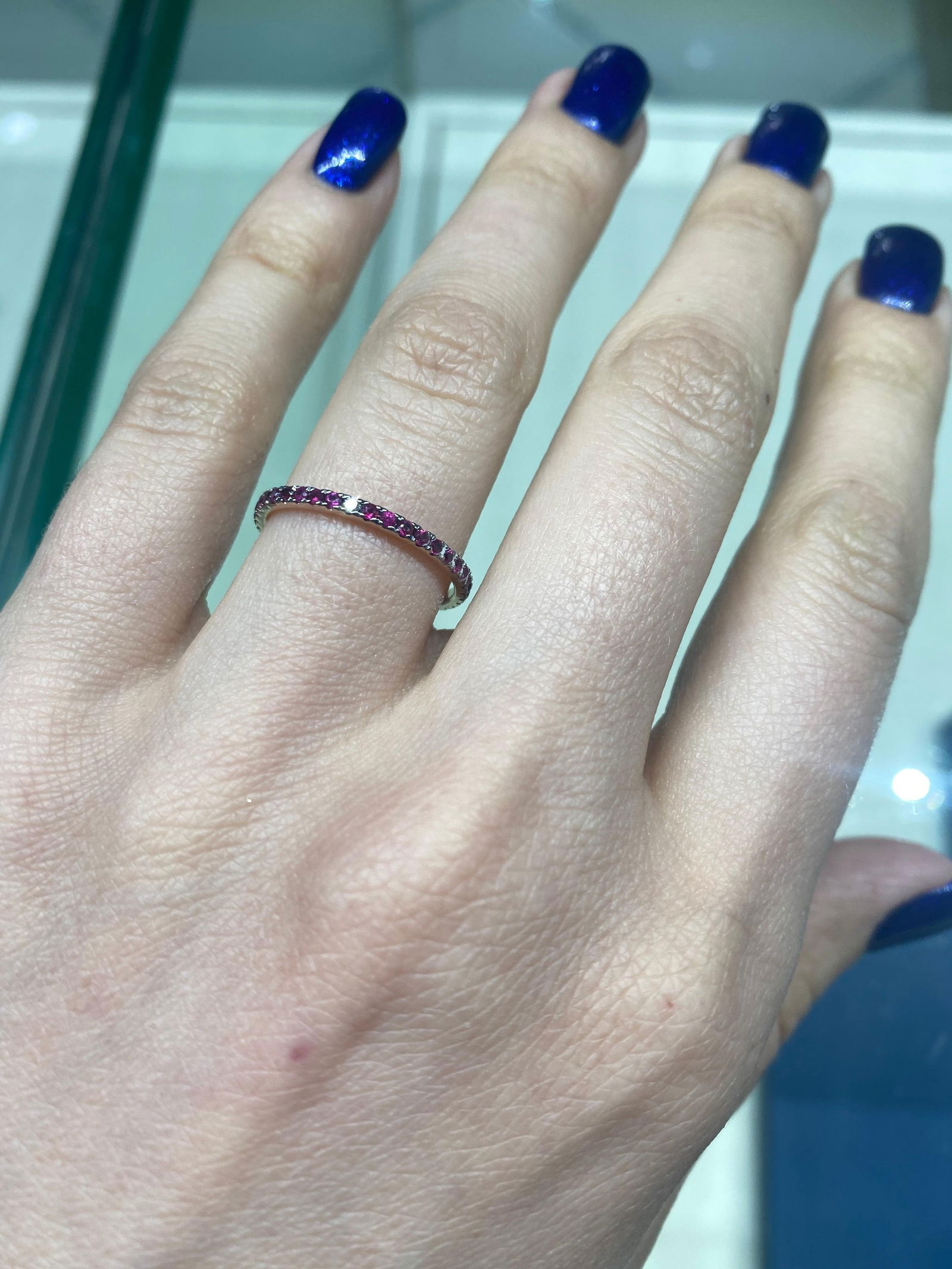 Fancy Ruby Diamond Yellow Gold Ring - 9