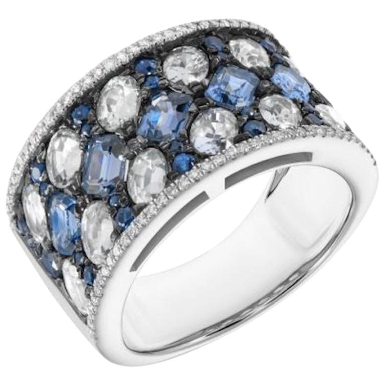 Original Natkina Blue Sapphire White Diamond Elegant Ring for Her - 6