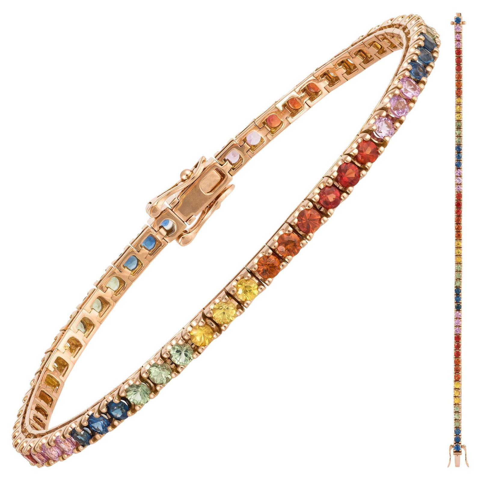 Unique Yellow Gold 18K Bracelet Diamond Multi Sapphire for Her: Title: Unique Yellow Gold 18K Bracelet Diamond Multi Sapphire for Her Description: BRACELET 18K Yellow Gold Multi Sapphire 6.24 Cts/55 Pcs Reserve: $2,174.00 Shipping: Domestic: Flat-rate of