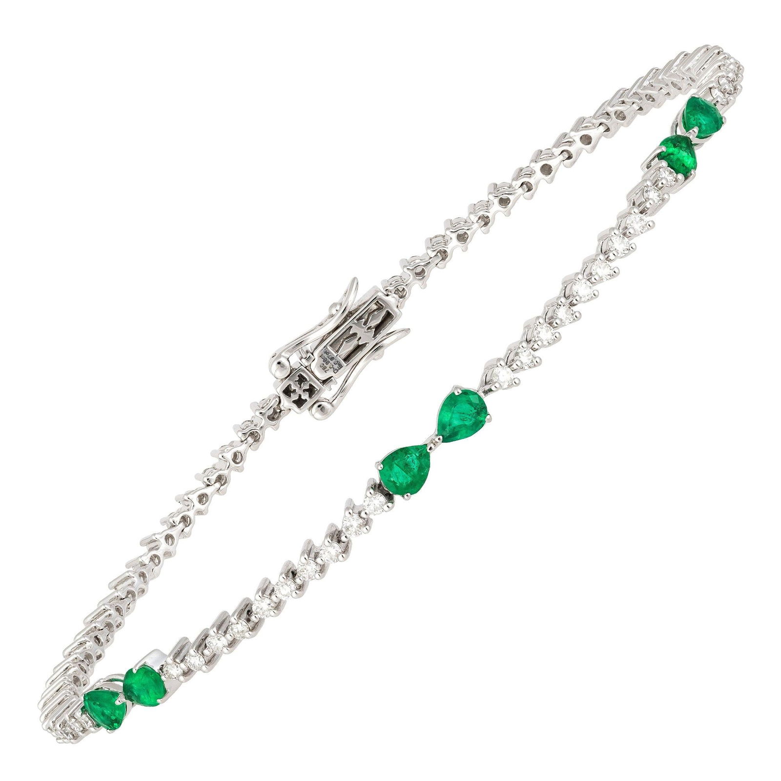Diamond Tennis Bracelet 18k White Gold Diamond 0.98 Cts/72 Pcs Emerald 0.68 Cts: Title: Diamond Tennis Bracelet 18k White Gold Diamond 0.98 Cts/72 Pcs Emerald 0.68 Cts Description: BRACELET 18K White Gold Diamond 0.98 Cts/72 Pcs Emerald 0.68 Cts/6 Pcs Reserve: $2,897.00 Shipping: