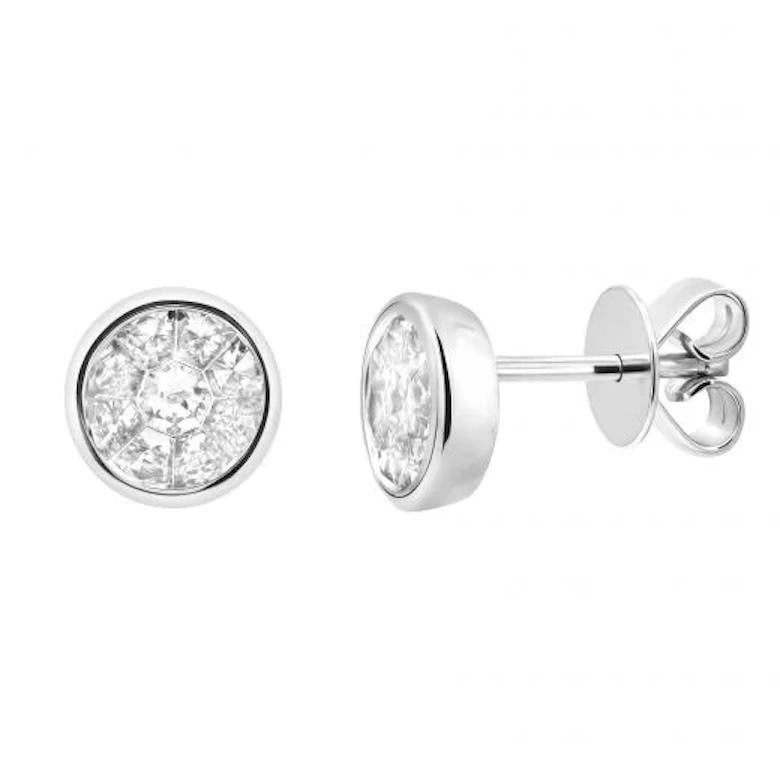 Round Shape Studs Diamond White Gold Earrings for Her (1 of 19)