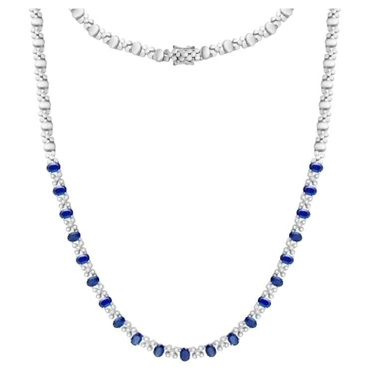 Posh Blue Sapphire Diamond Gold Necklace for Her (1 of 4)