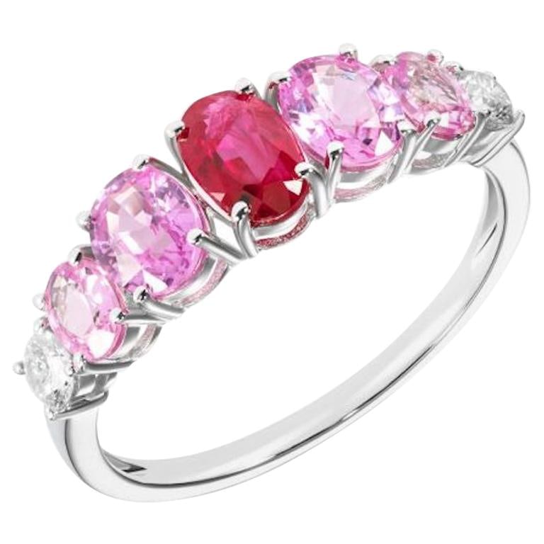 Original Feminine Natkina Red Ruby Pink Sapphire Diamond Ring for Her (1 of 2)