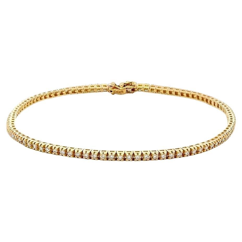 Capsule Thin Tennis Yellow 18K Gold Diamond Bracelet for Her (1 of 4)