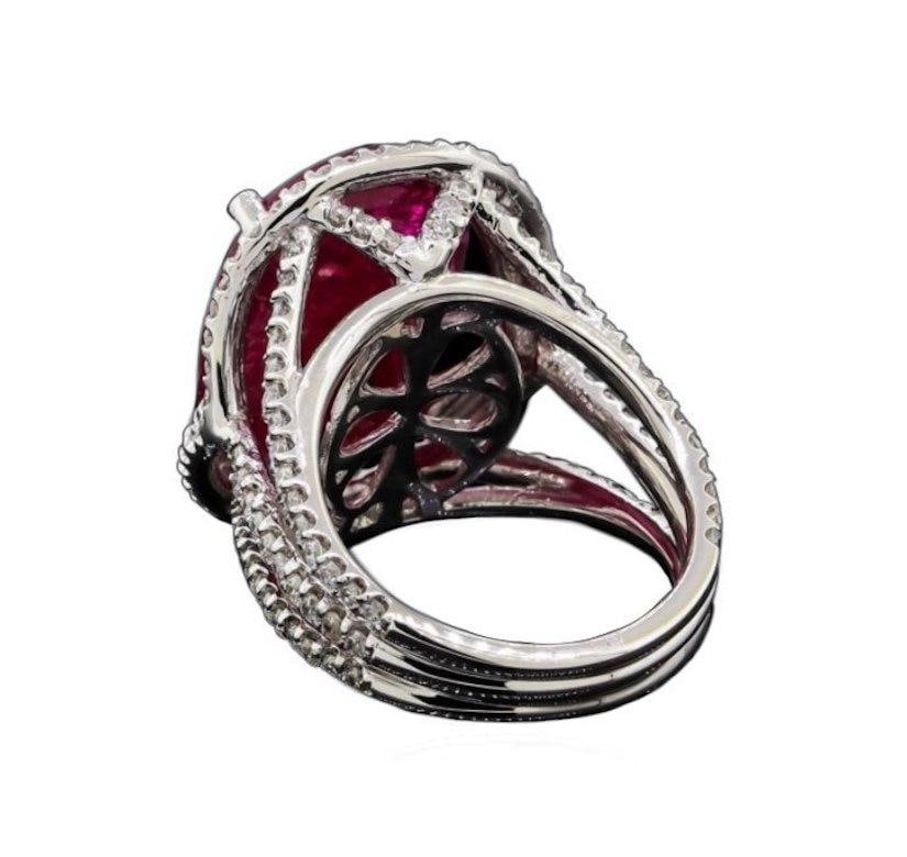 Fancy Impressive Natural Ruby Diamond White Gold Diamond Ring for Her - 2