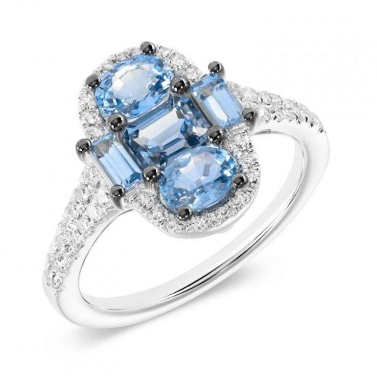 Original Natkina Blue Sapphire Diamond White Gold Fashion Ring for Her: Title: Original Natkina Blue Sapphire Diamond White Gold Fashion Ring for Her Description: Ring White Gold 14 K (Matching Earrings Available) Diamond 76-RND 57-0,47-4/6 Blue Sapphire Size 17,2 Weight