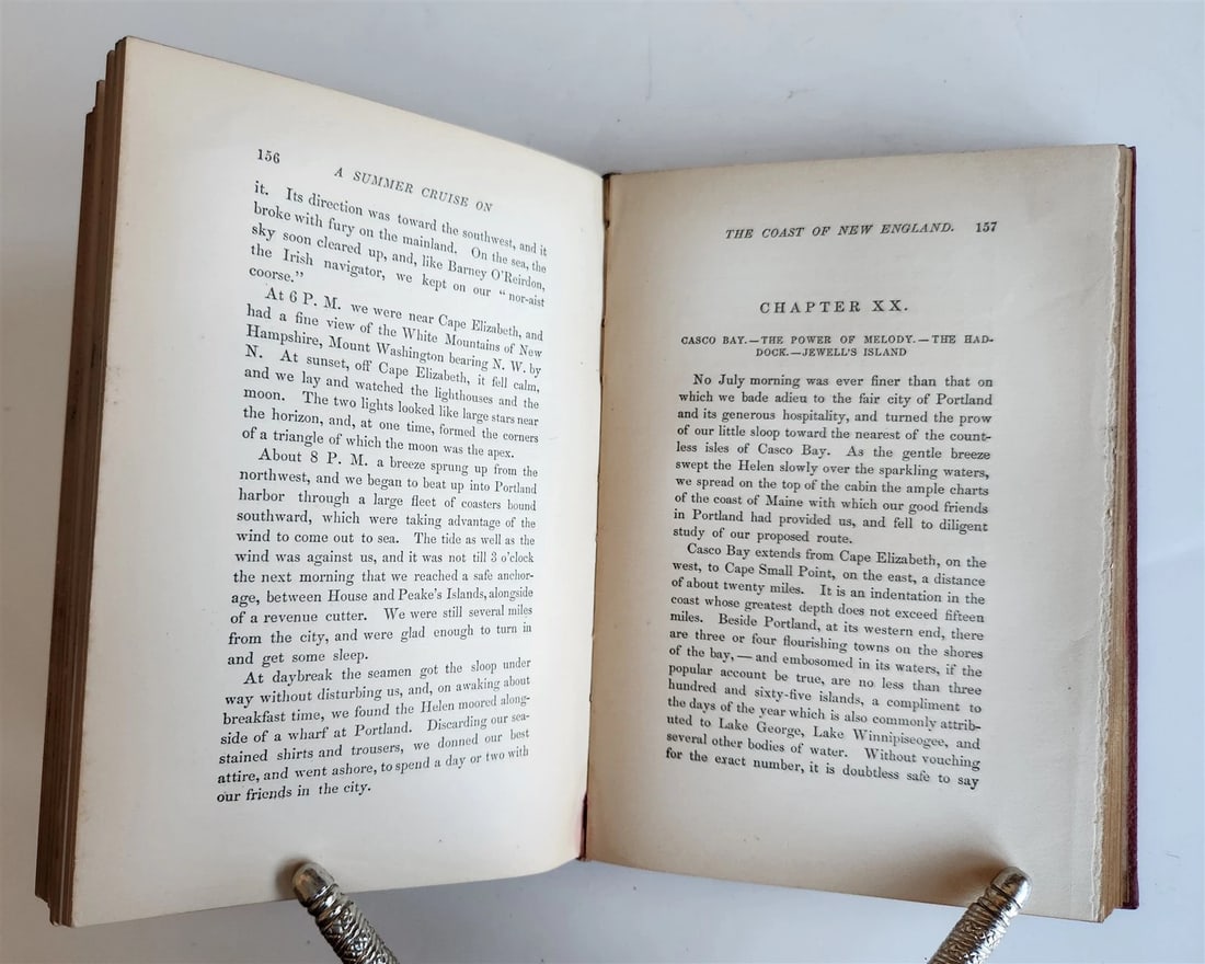 1888 SUMMER CRUISE on COAST OF NEW ENGLAND ILLUSTRATED w/ MAP antique AMERICANA - 3