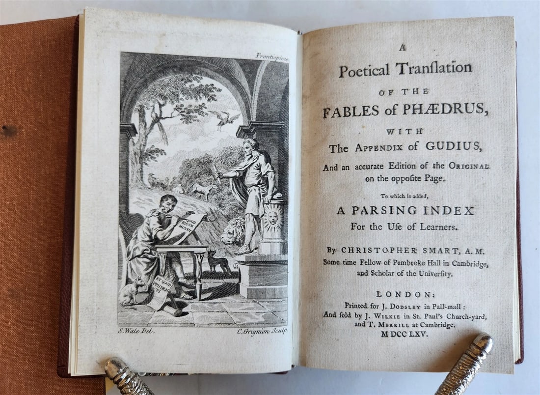 1765 Poetical Translation of Fables of Phaedrus ANTIQUE by C.Smart in ENGLISH: Title: 1765 Poetical Translation of Fables of Phaedrus ANTIQUE by C.Smart in ENGLISH Description: A Poetical Translation of the Fables of Paedrus... by Christopher Smart. London; 1765 with engraved fr