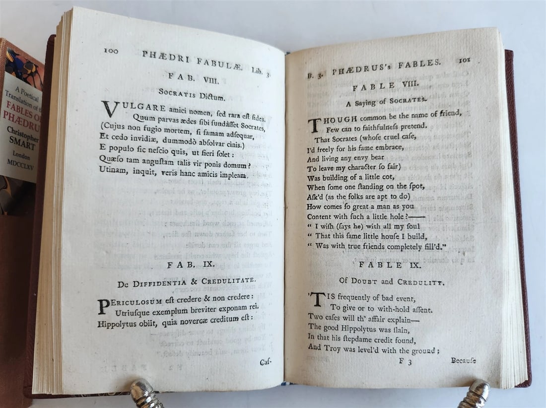 1765 Poetical Translation of Fables of Phaedrus ANTIQUE by C.Smart in ENGLISH - 4
