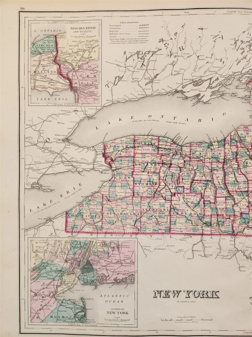 1870s LOT of 4 antique MAPS AMERICANA Indiana Minnesota New York Massachusets - 2
