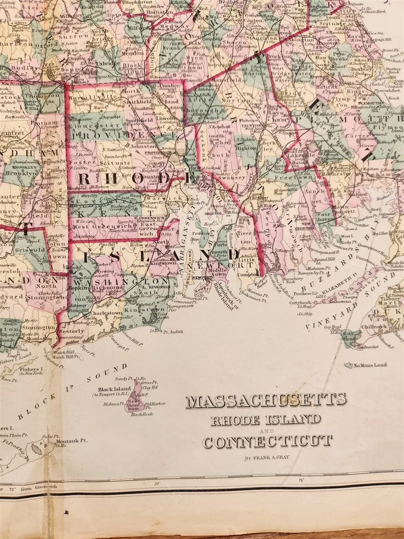 1870s LOT of 4 antique MAPS AMERICANA Indiana Minnesota New York Massachusets - 4