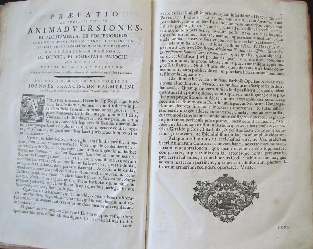 1774 VELLUM BOUND ANTIQUE FOLIO by UBALDO GIRALDI CANON LAW - 5