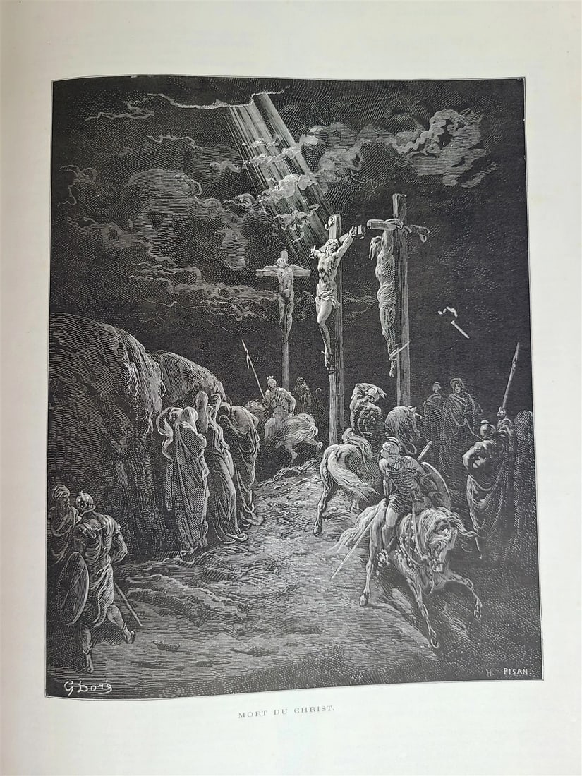 1874 BIBLE GUSTAVE DORE LLUSTRATED 2 VOLUMES MASSIVE FOLIO antique 230 plates - 14