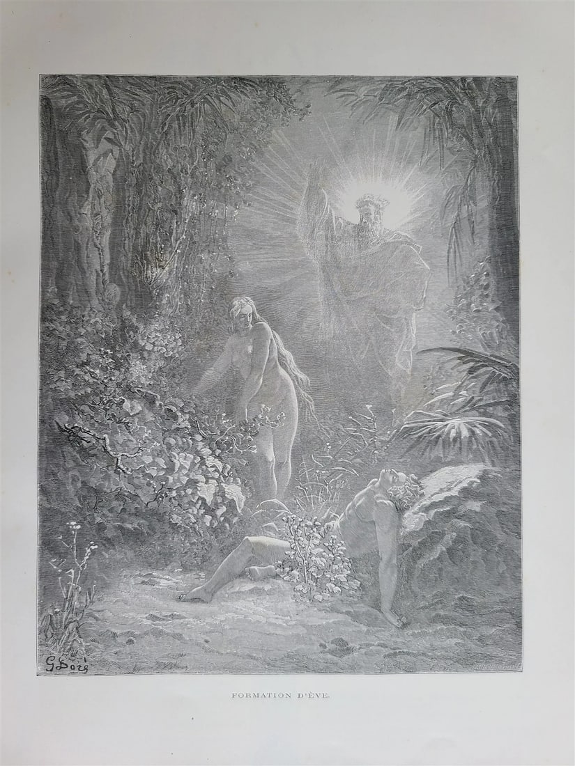 1874 BIBLE GUSTAVE DORE LLUSTRATED 2 VOLUMES MASSIVE FOLIO antique 230 plates - 5