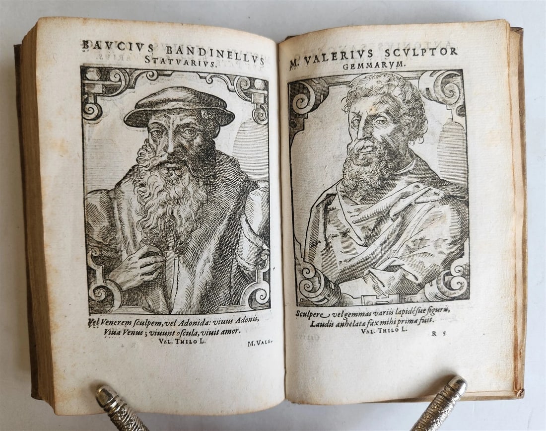 1589 PORTAITS of NOTABLE MEN ILLUSTRATED by Tobias Stimmer antique Icones sive.. - 14